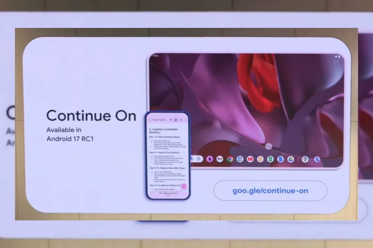 Android 17 Hadirkan Fitur Continue On untuk Perpindahan Antarperangkat Lebih Mulus