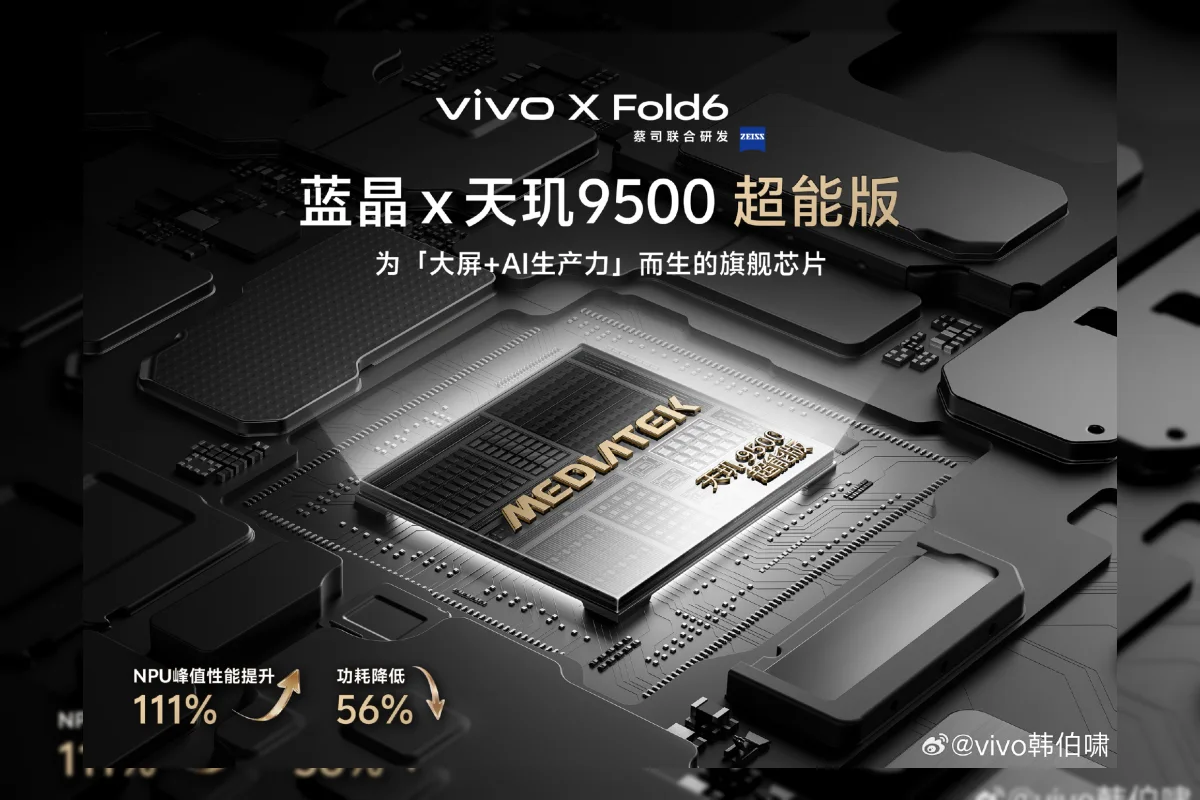 Vivo X Fold 6 Hadir dengan Chip Dimensity 9500 Super Edition Khusus Lipat