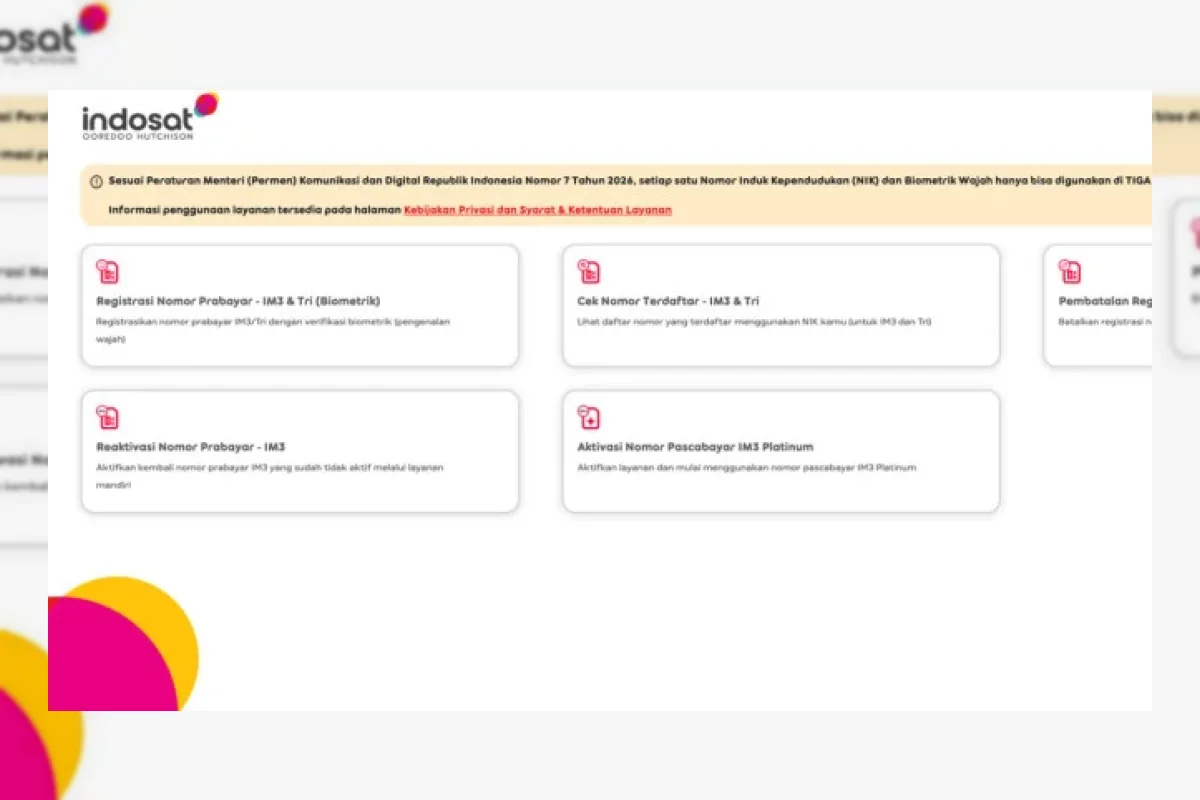 Registrasi SIM Indosat dan Tri Biometrik Online, Ini Cara dari Rumah