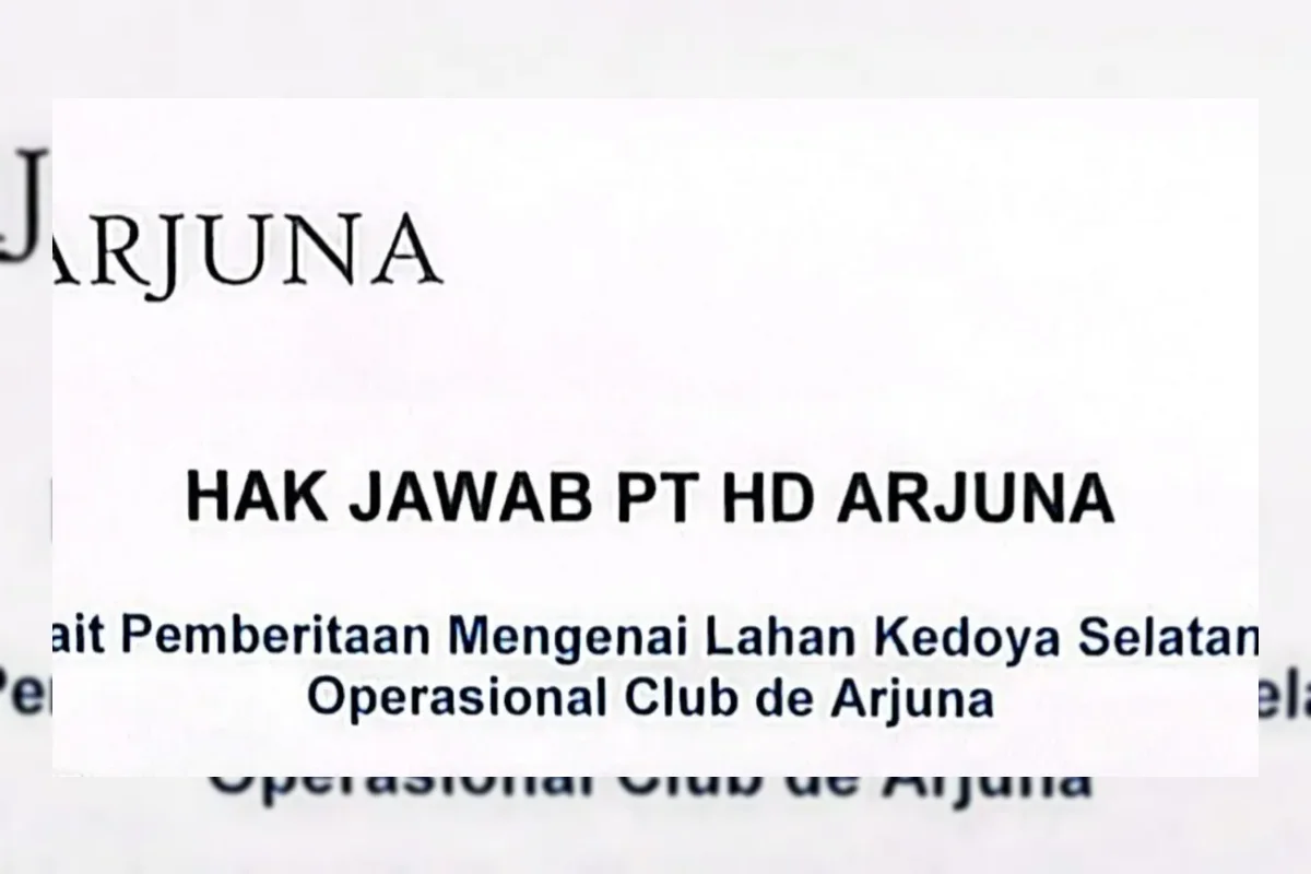 Hak Jawab PT HD Arjuna: Klarifikasi Kepemilikan Lahan Kedoya Selatan