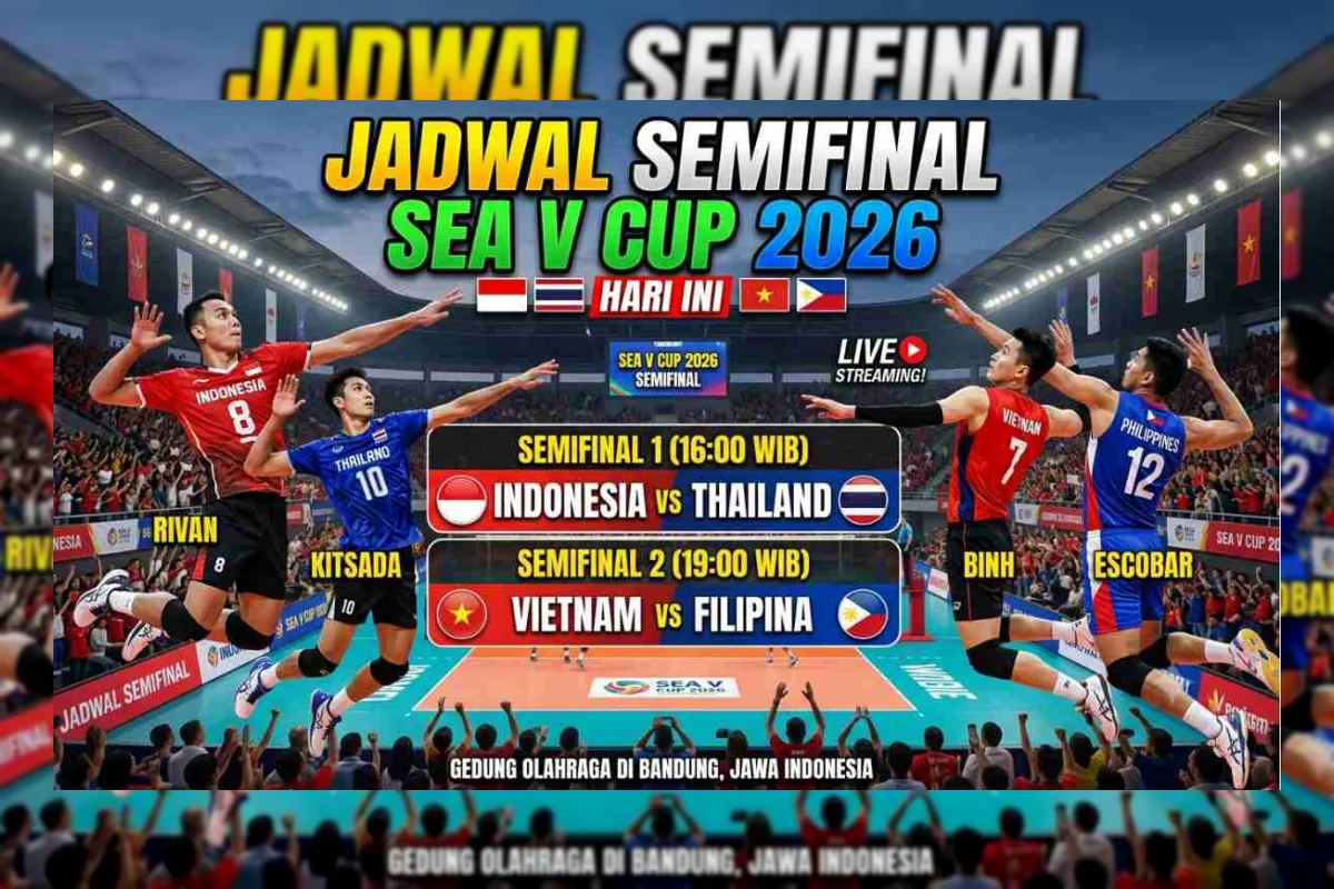 Jadwal Semifinal SEA V Cup 2026: Indonesia vs Vietnam Sabtu Ini