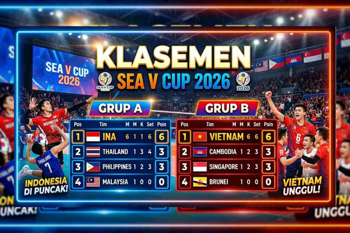 Klasemen SEA V Cup 2026: Indonesia Kokoh di Puncak Grup A Jelang Semifinal