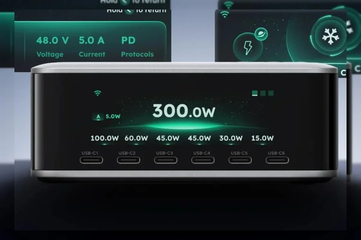 Ugreen Nexode Pro 300W Hadir dengan 8 Port dan Layar 3 Inci