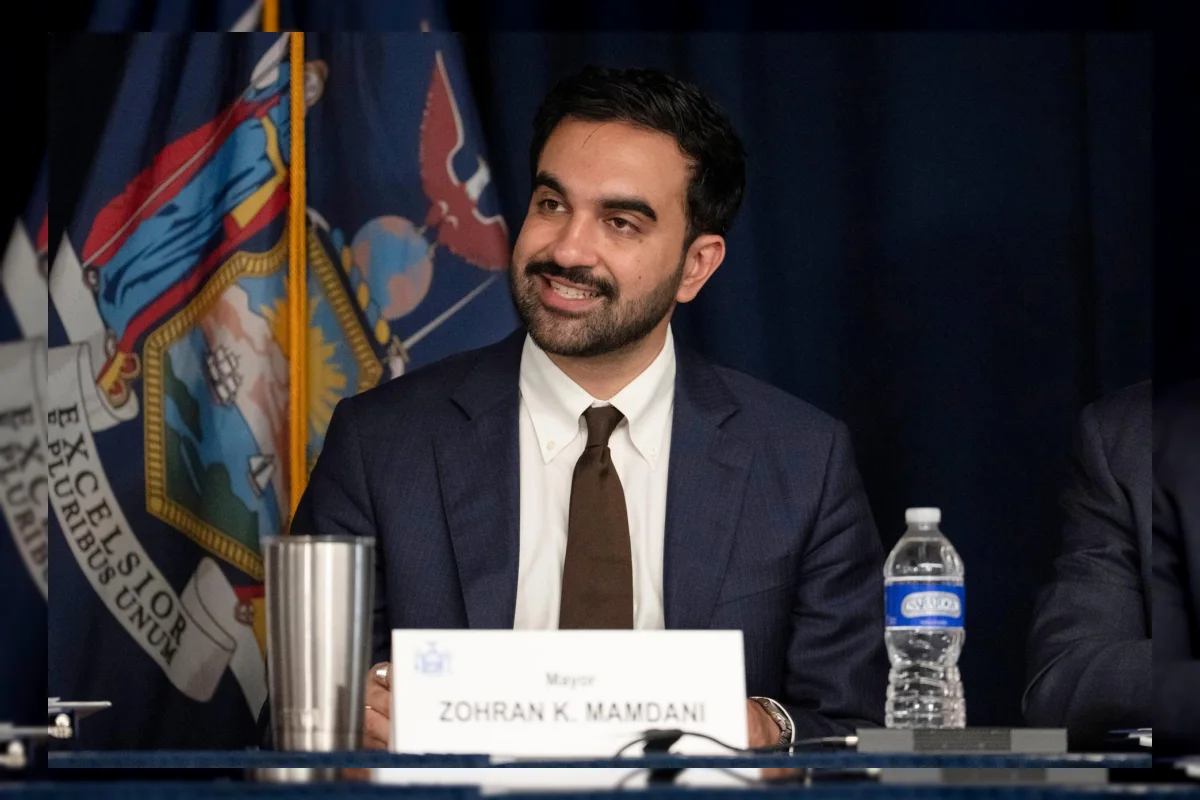 Siswa sekolah di New York City dengan latar belakang sekolah
