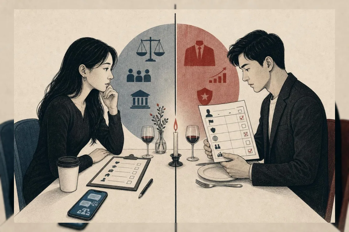 Pasangan muda Korea sedang berkencan