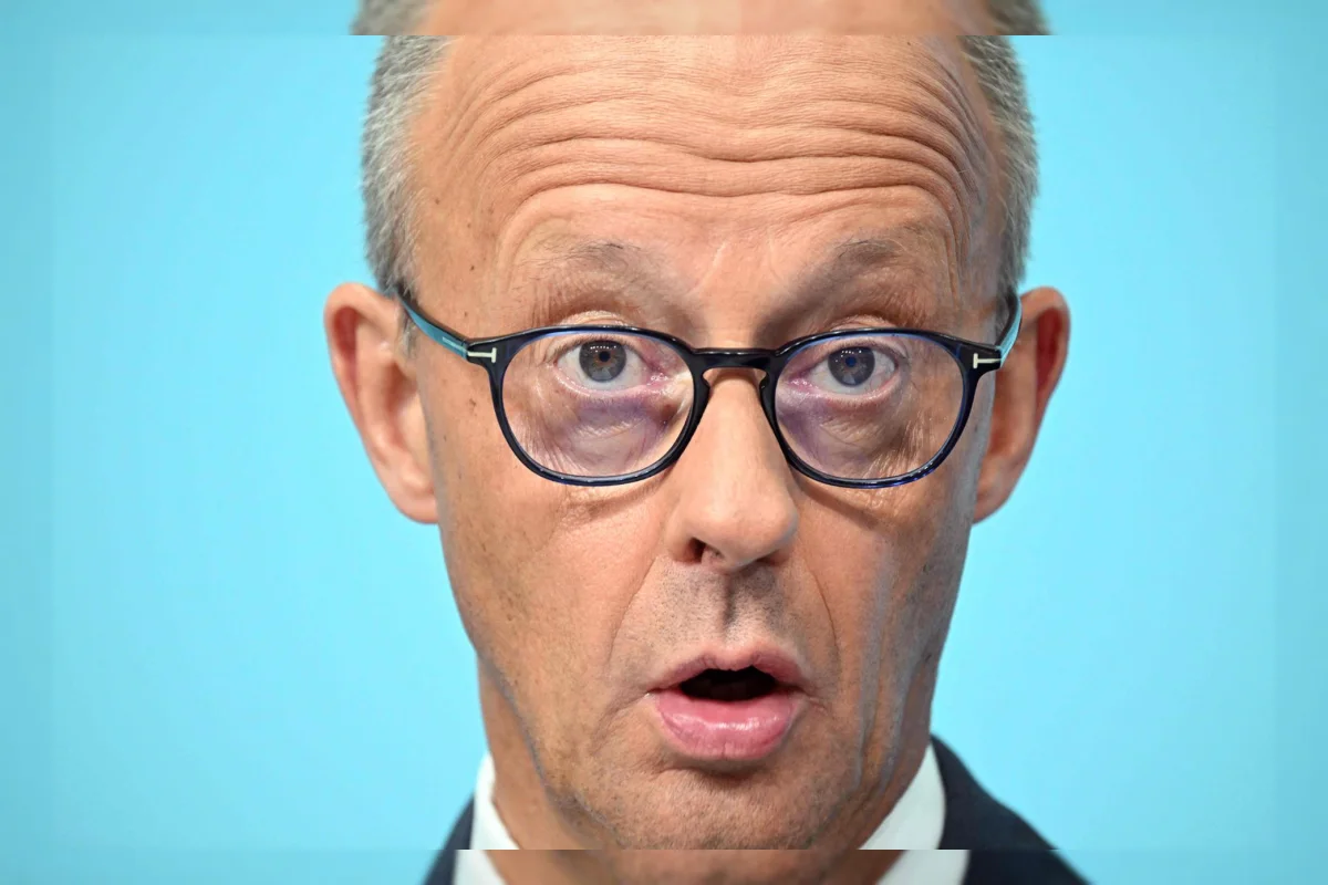 Kanselir Jerman Friedrich Merz dalam konferensi pers di Berlin
