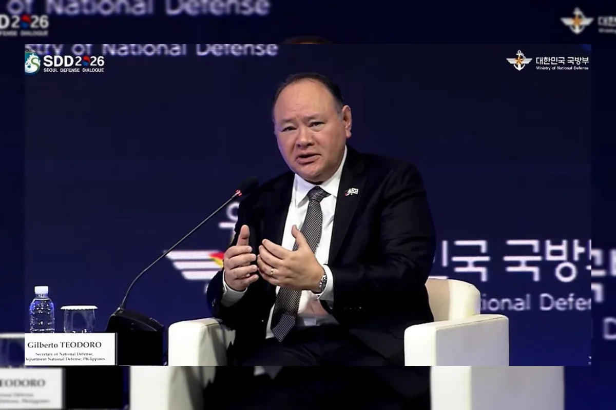 Menteri Pertahanan Filipina Gilberto Teodoro berbicara dalam sesi panel Seoul Defense Dialogue