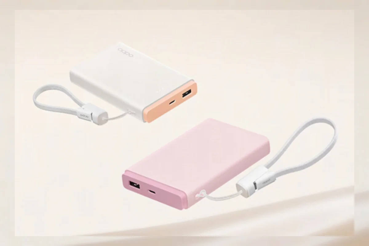 Power bank Oppo 10.000mAh 33W warna Khaki Fragrance dan Light Pink