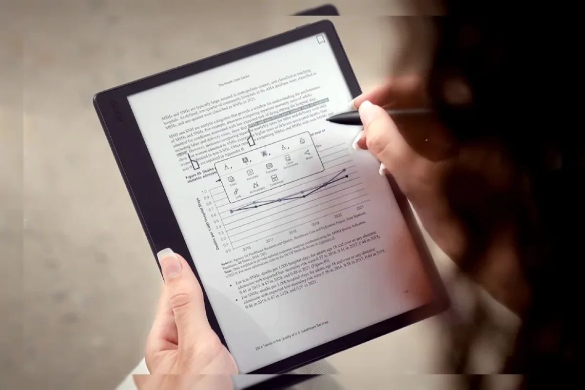 Tablet Boox Note Mini C dengan layar E Ink warna 8,52 inci