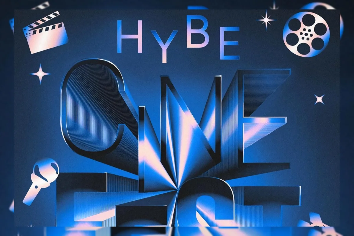 Poster promosi HYBE CINE FEST 2026 yang menampilkan festival film K-pop di bioskop