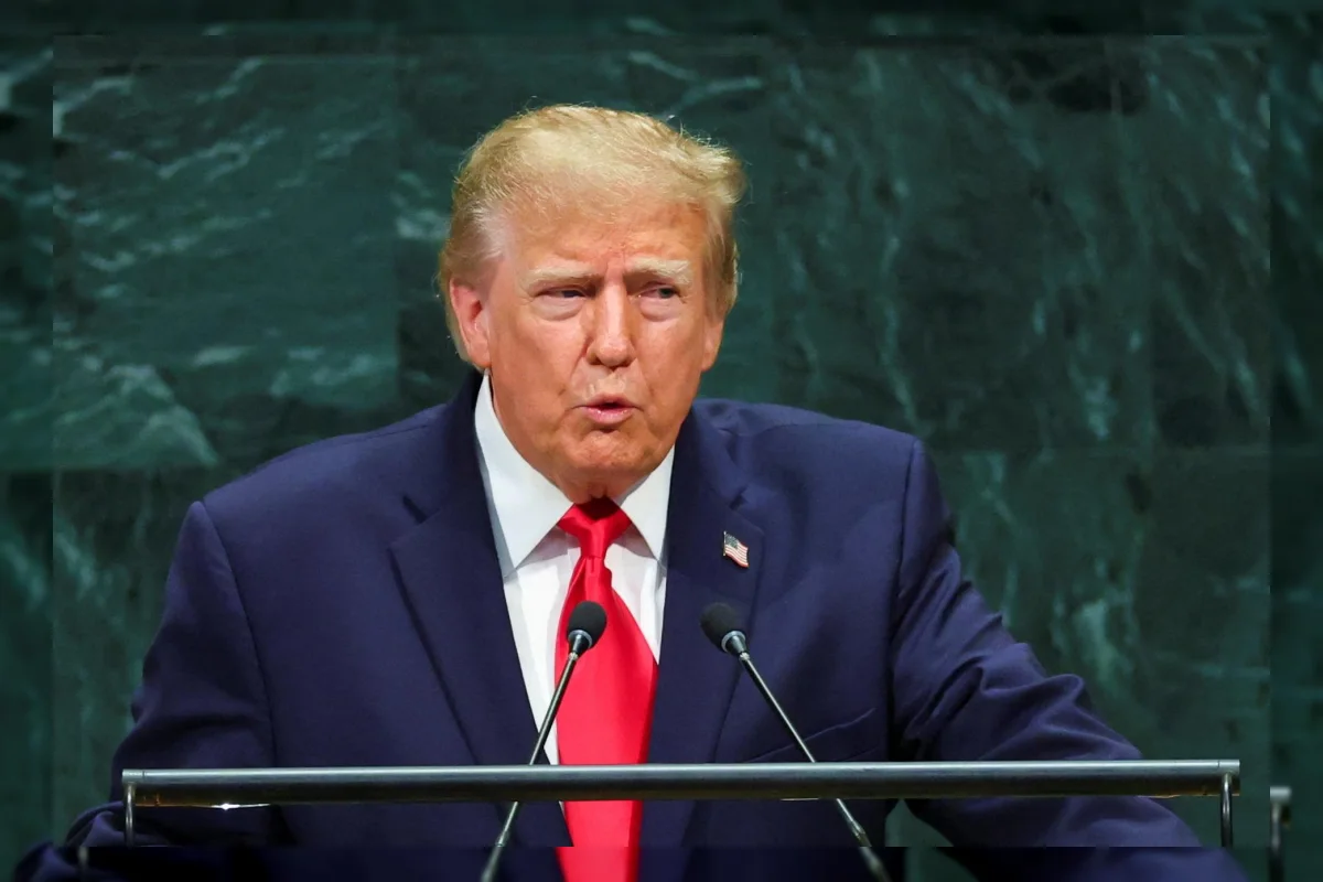 Presiden Amerika Serikat Donald Trump berpidato di Sidang Umum PBB