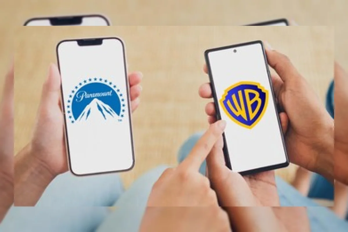 Ilustrasi kantor studio film Hollywood yang dikaitkan dengan merger Paramount dan Warner Bros Discovery
