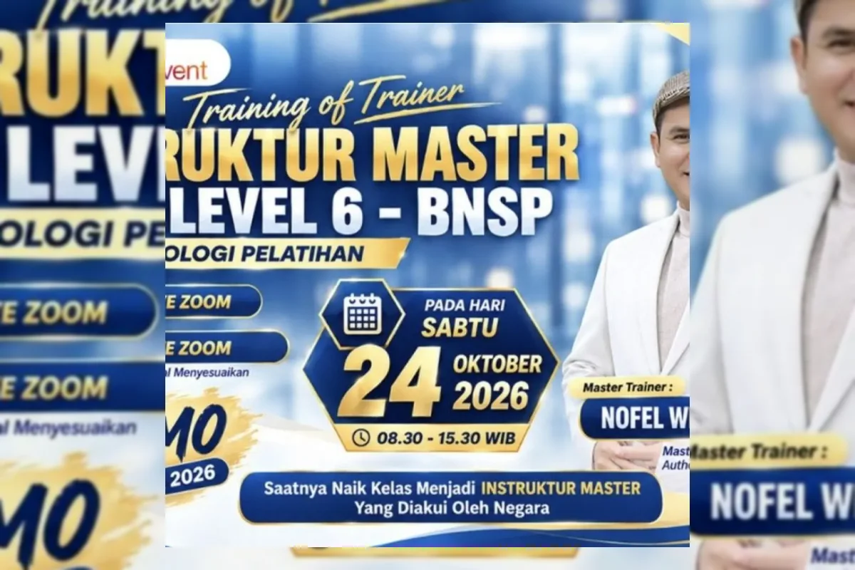 Ilustrasi sertifikasi instruktur master BNSP RI skema KKNI Level 6 secara online