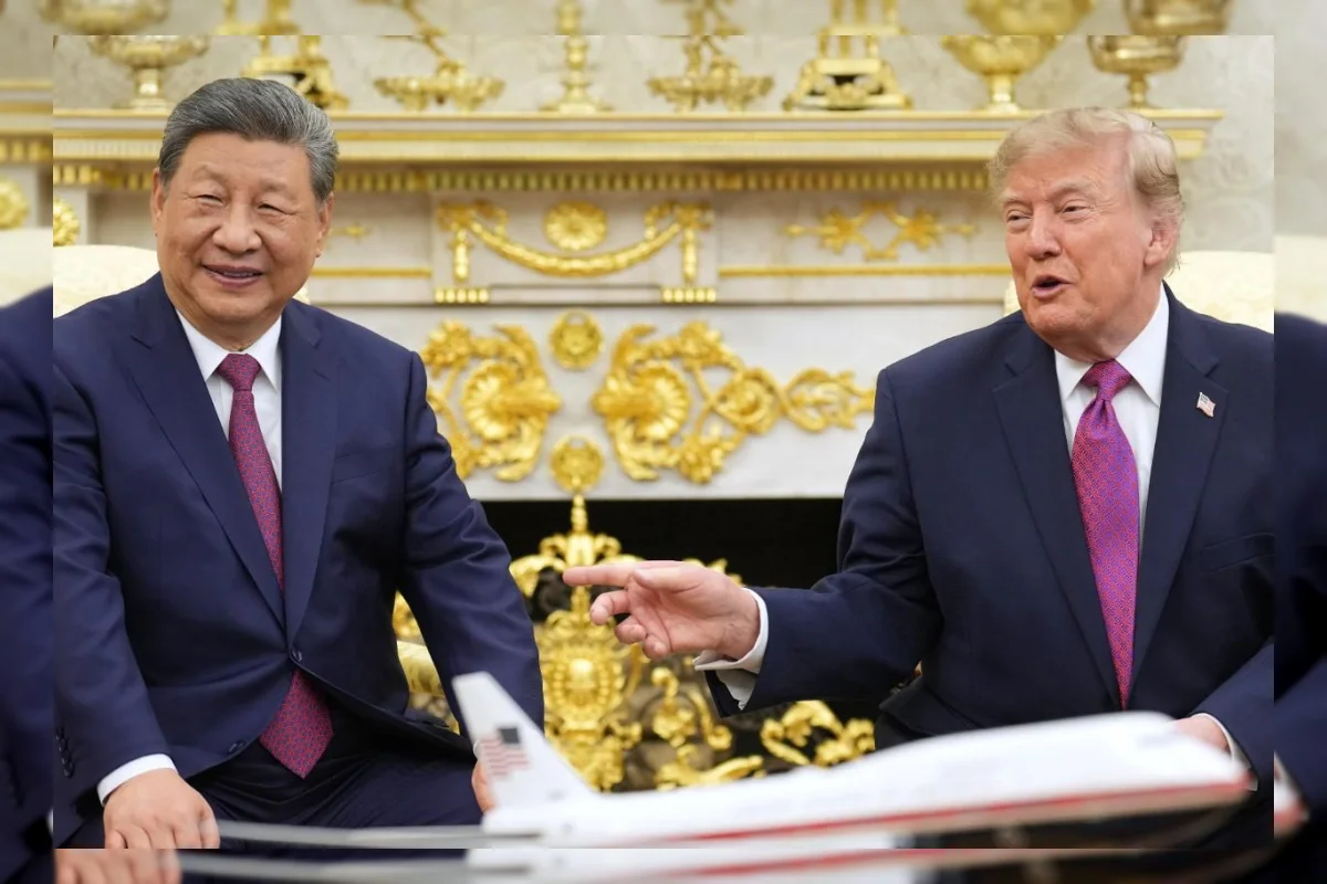 Presiden AS Donald Trump dan Presiden China Xi Jinping dalam KTT di Gedung Putih