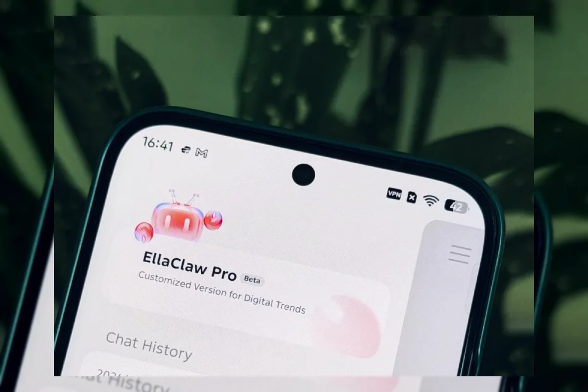 Ilustrasi agen AI mobile TECNO EllaClaw untuk alur kerja jurnalis dan kreator konten