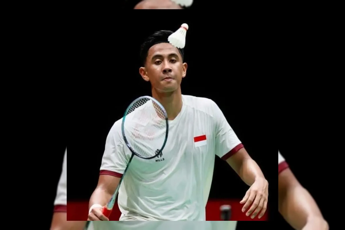 Pebulu tangkis tunggal putra Indonesia Alwi Farhan saat bertanding di Asian Games 2026