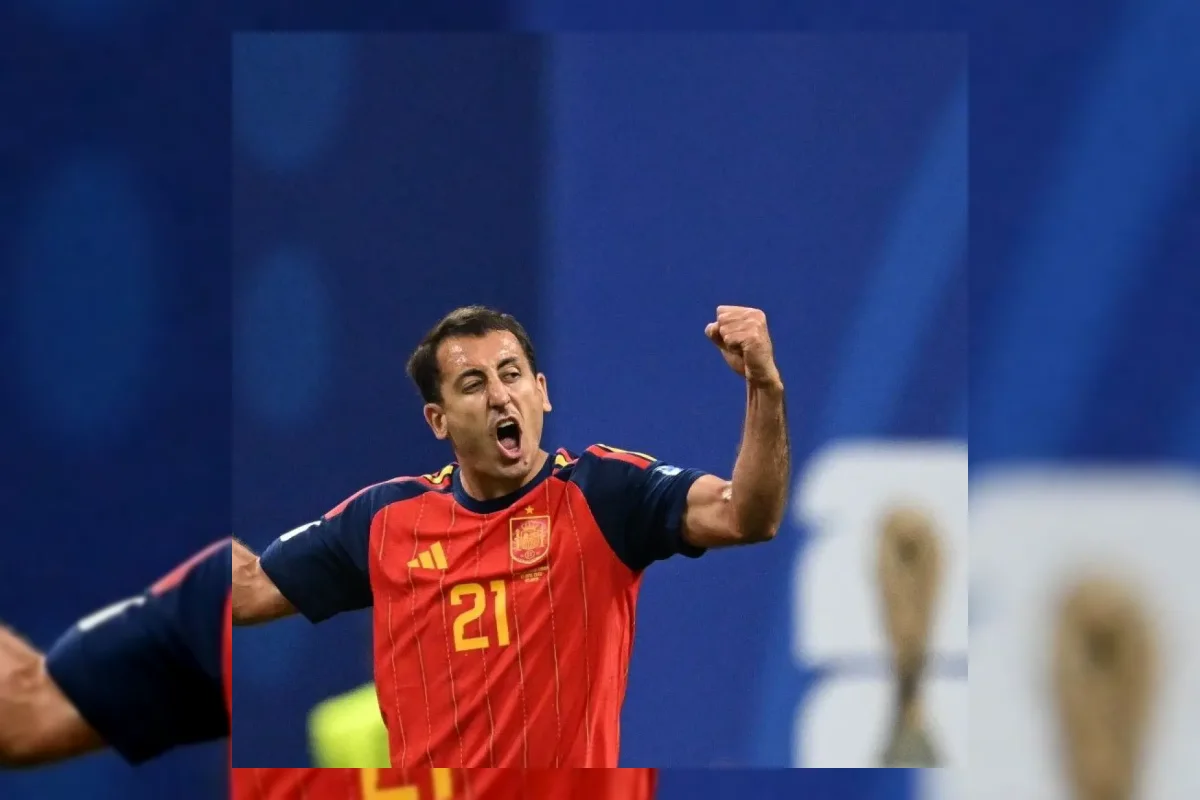 Pemain Spanyol merayakan kemenangan 3-2 atas Inggris di Stadion Wembley pada laga UEFA Nations League