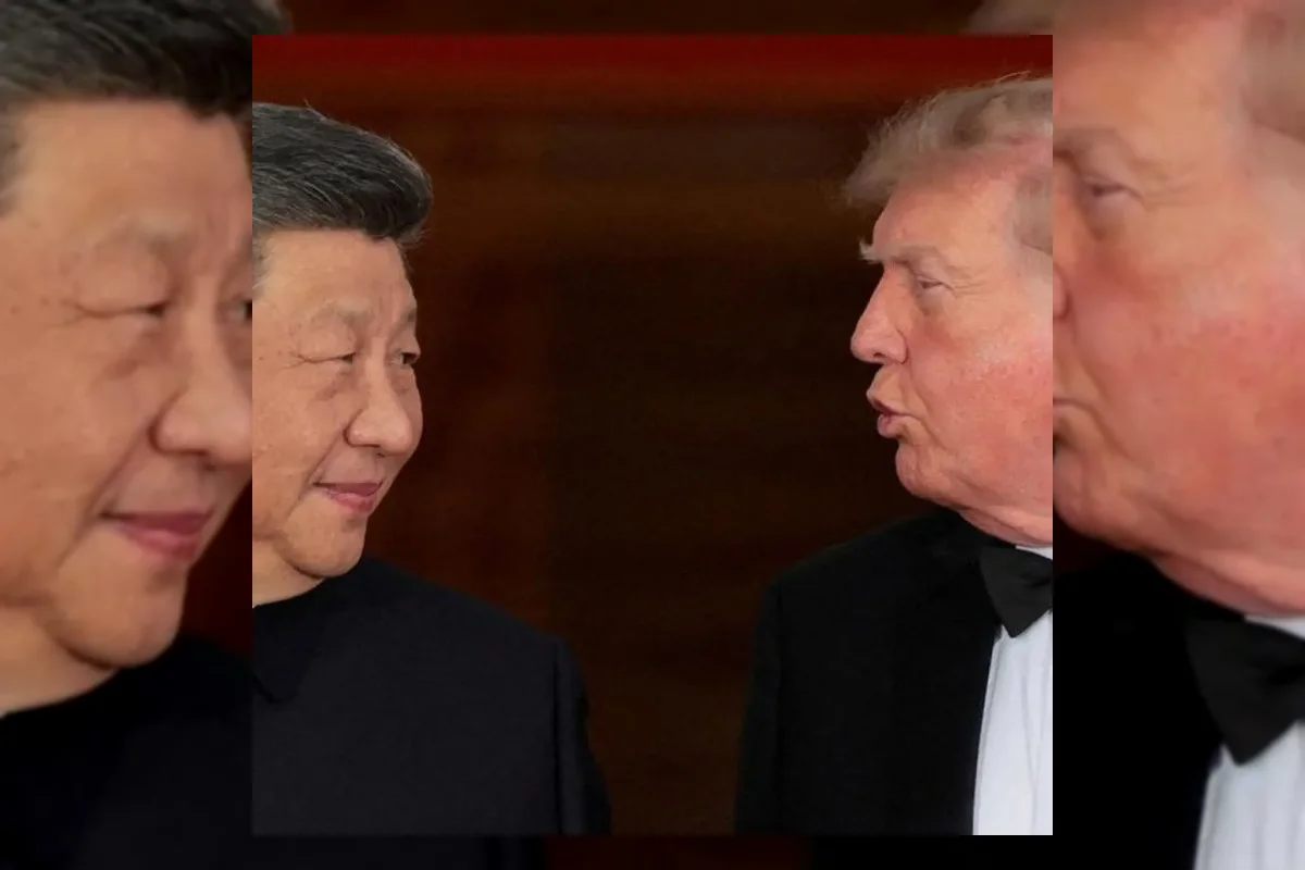 Ilustrasi pertemuan Donald Trump dan Xi Jinping terkait istilah super intelligence