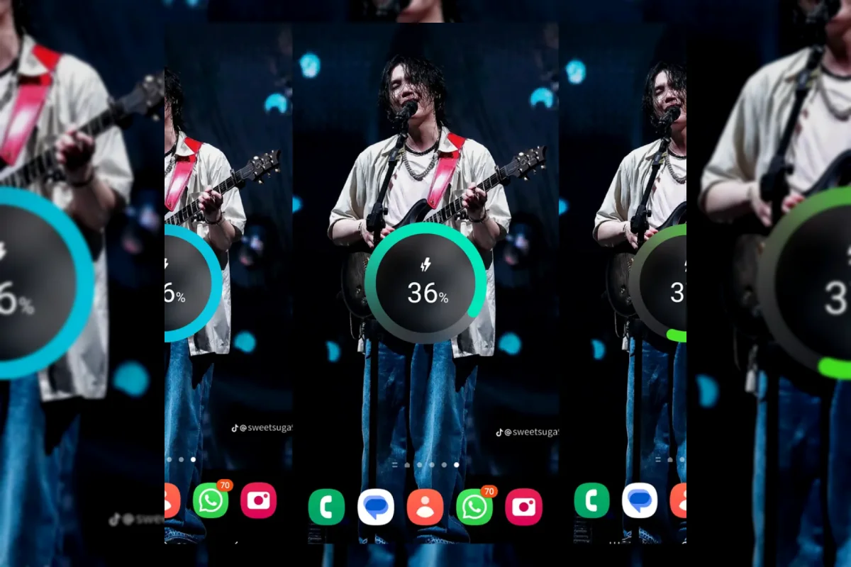 Ilustrasi lingkaran charging pada layar HP Samsung Galaxy