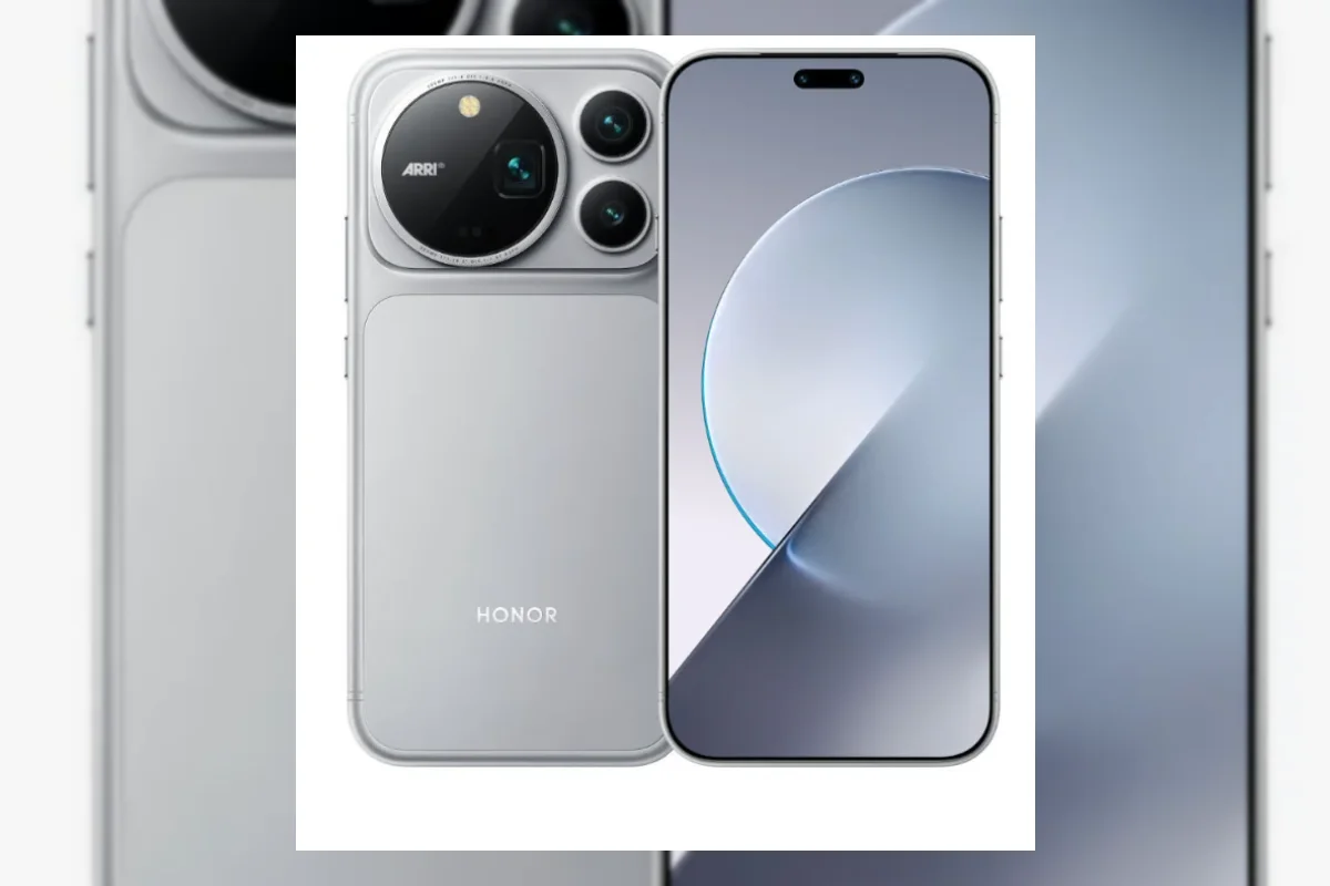 Ilustrasi ponsel premium dengan kamera belakang dan baterai besar