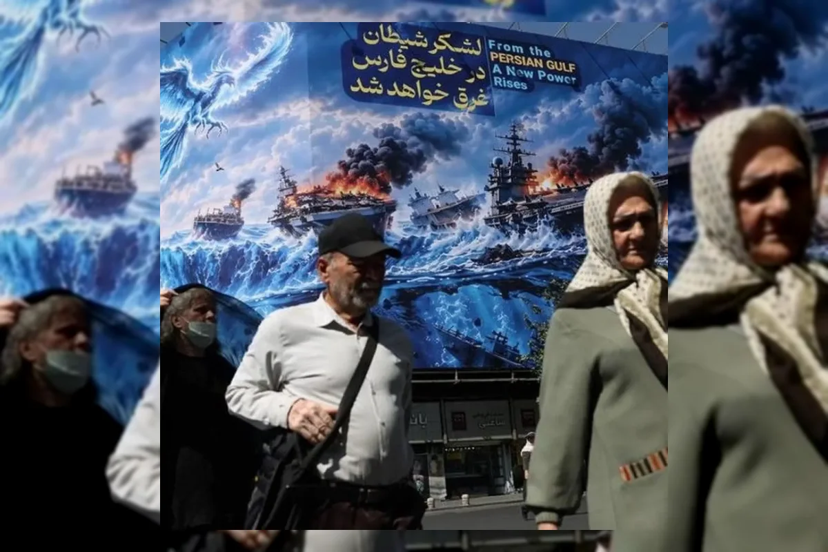Ilustrasi Selat Hormuz dan kapal tanker minyak
