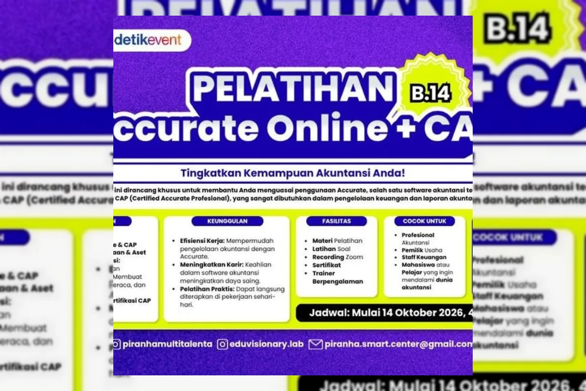Ilustrasi pelatihan akuntansi online menggunakan perangkat lunak Accurate