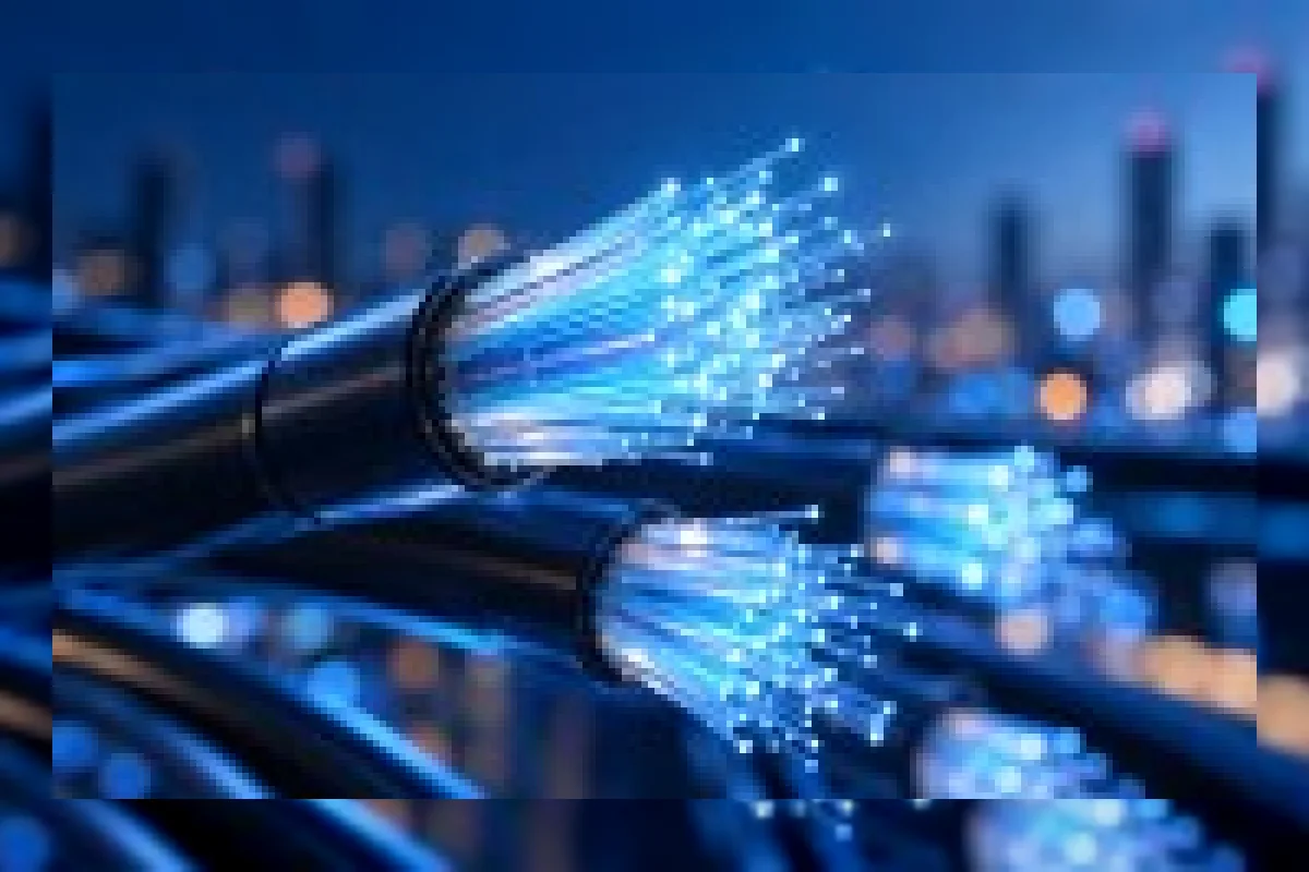 Ilustrasi kabel fiber optik untuk jaringan telekomunikasi
