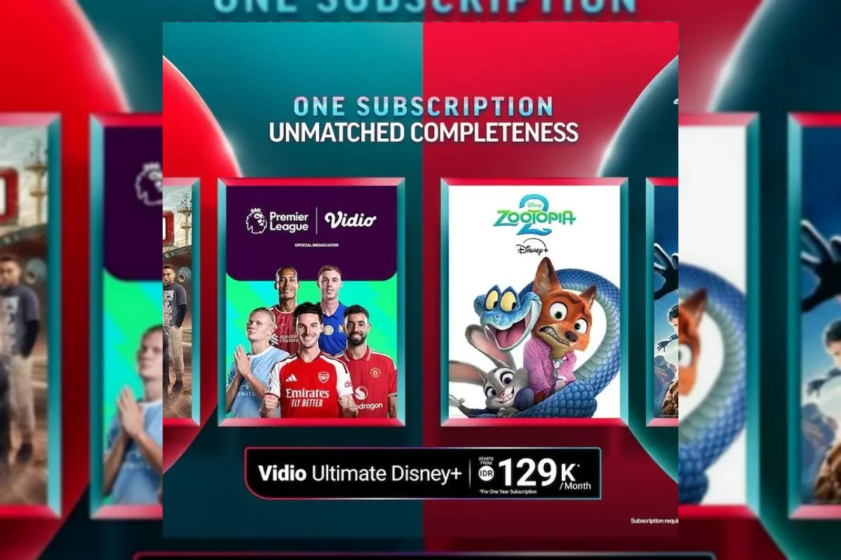 Ilustrasi layanan streaming Vidio dan Disney+ yang meluncurkan paket langganan gabungan di Indonesia