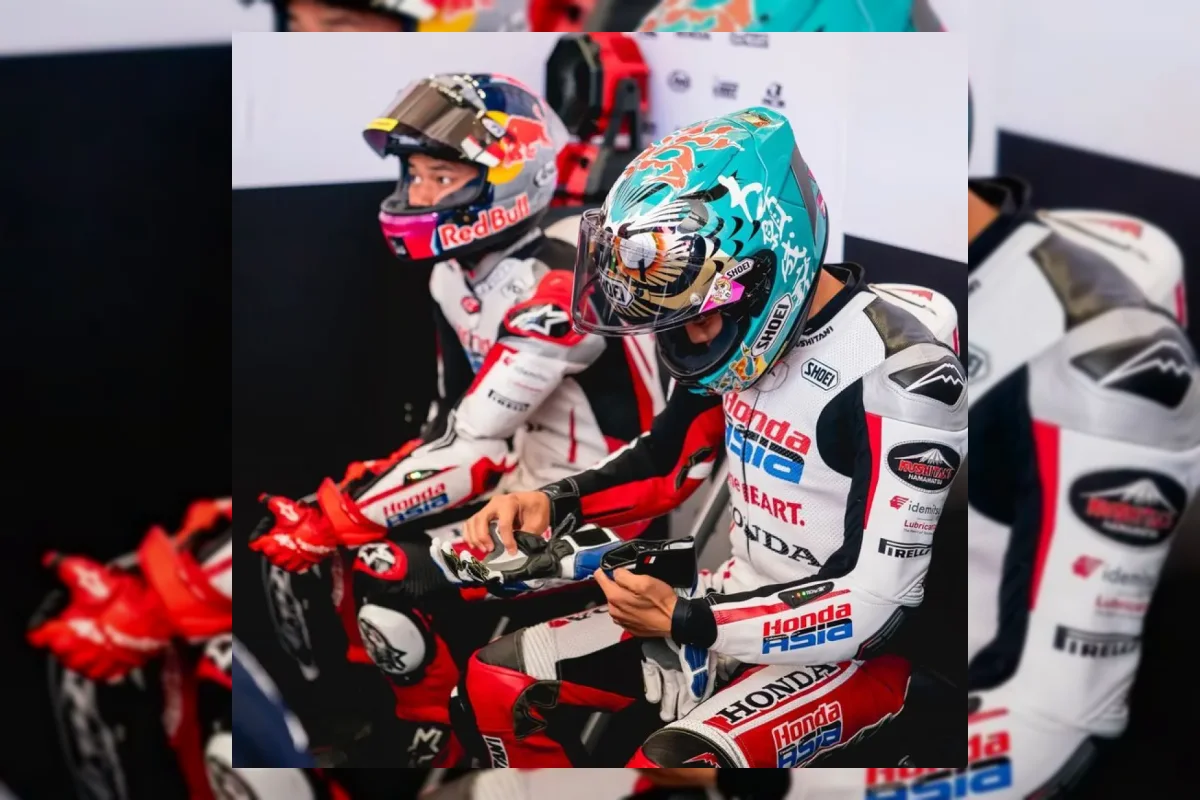 Pebalap Honda Team Asia Veda Ega Pratama bersiap menghadapi Moto3 Jepang 2026 di Sirkuit Motegi