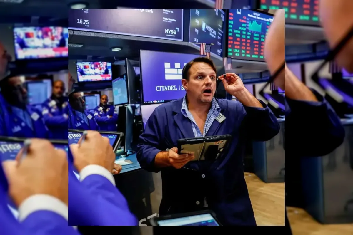Ilustrasi pergerakan indeks bursa saham Amerika Serikat di Wall Street