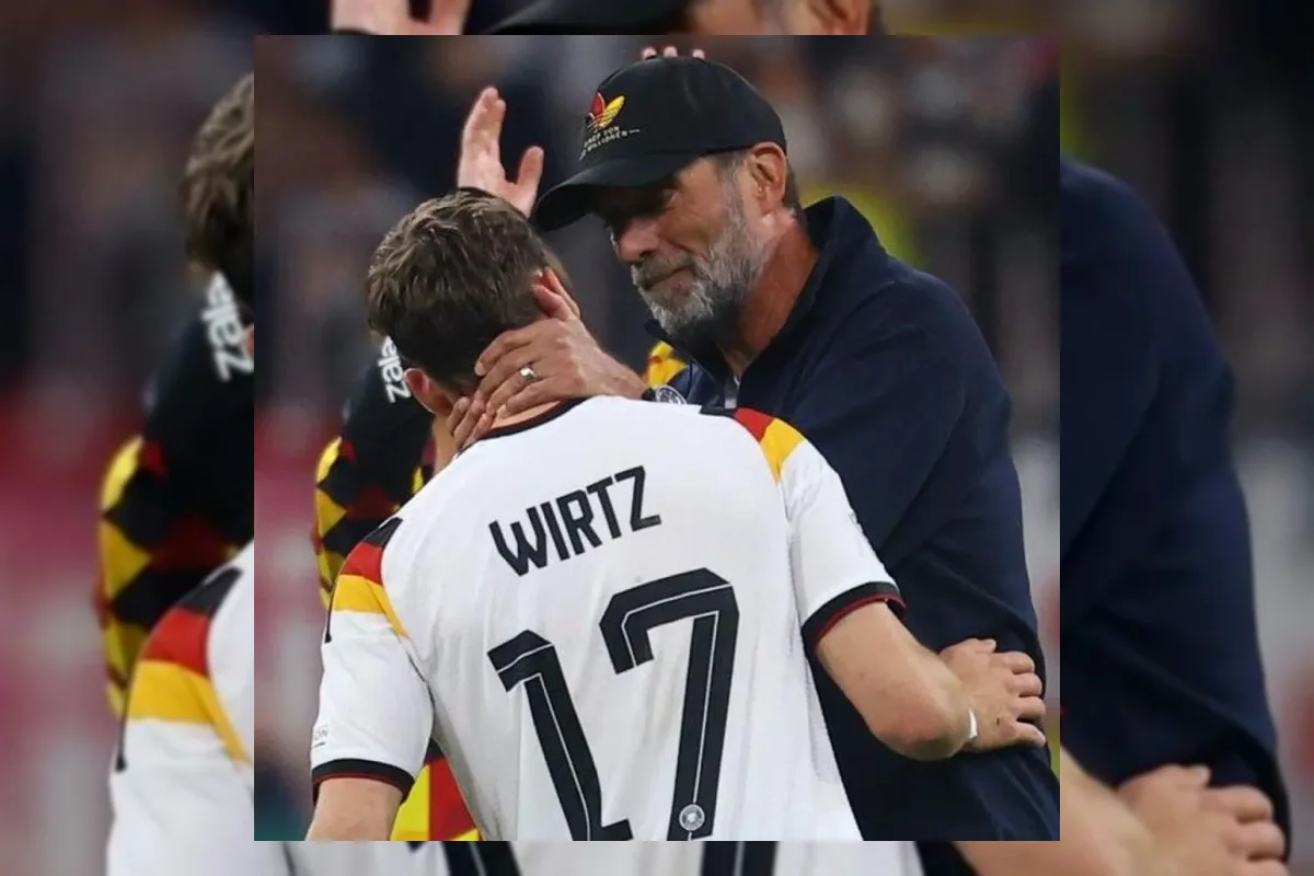 Pemain timnas Jerman merayakan gol ke gawang Serbia di Allianz Arena