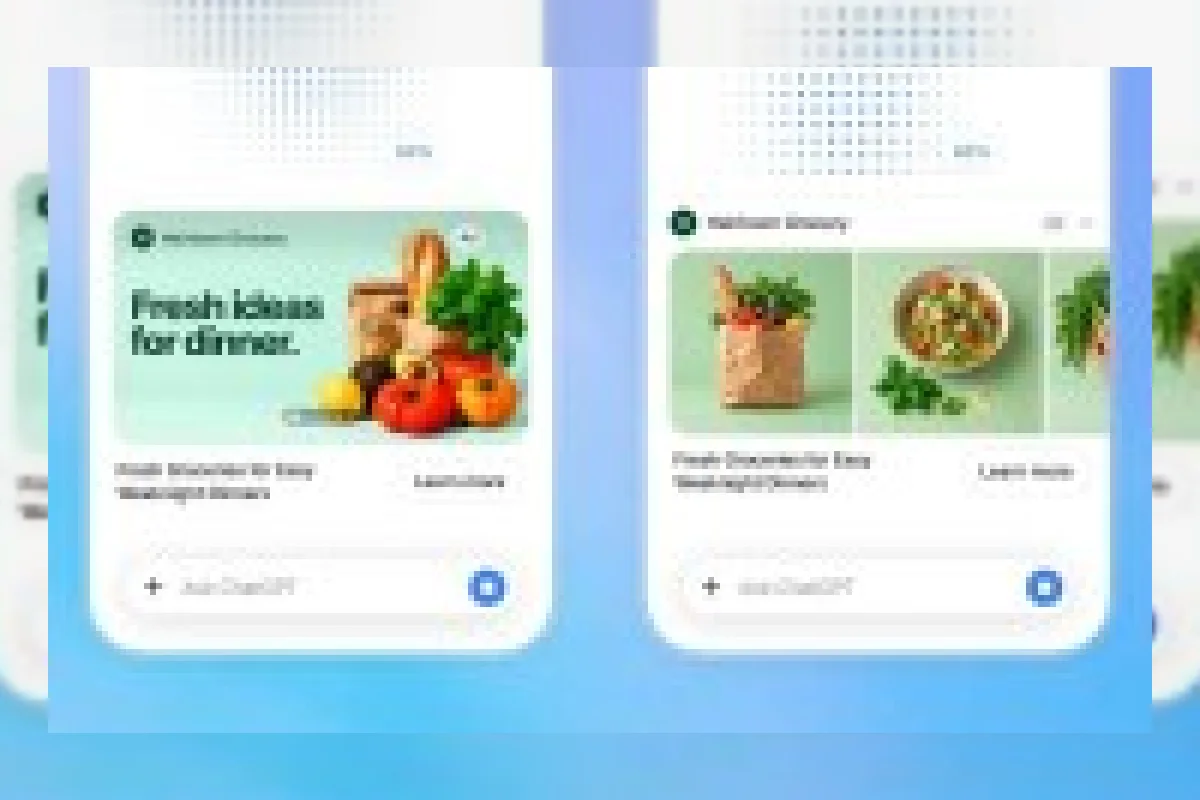 Ilustrasi iklan visual di antarmuka ChatGPT