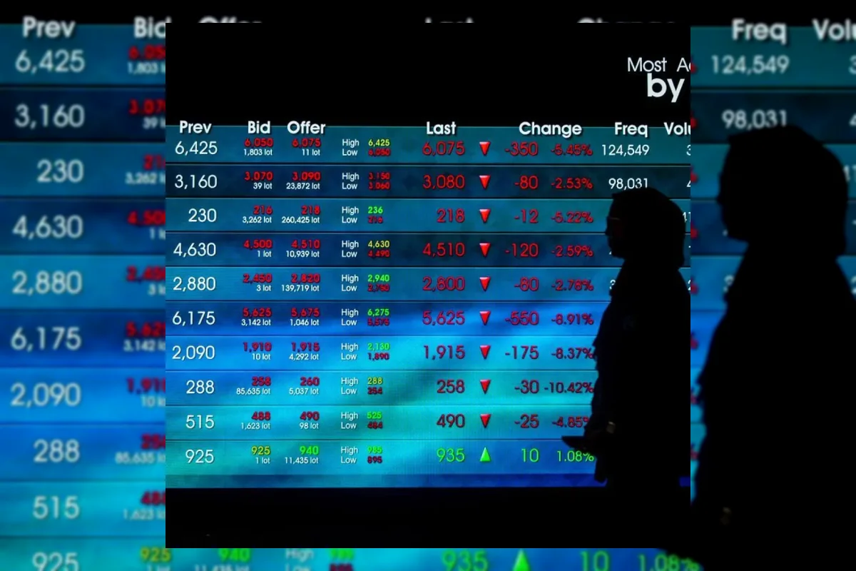 Ilustrasi pergerakan Indeks Harga Saham Gabungan (IHSG) di bursa saham