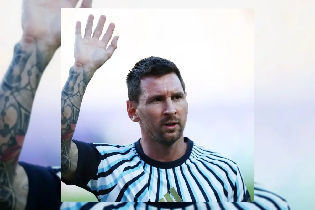 Lionel Messi bersama timnas Argentina pada laga perpisahan