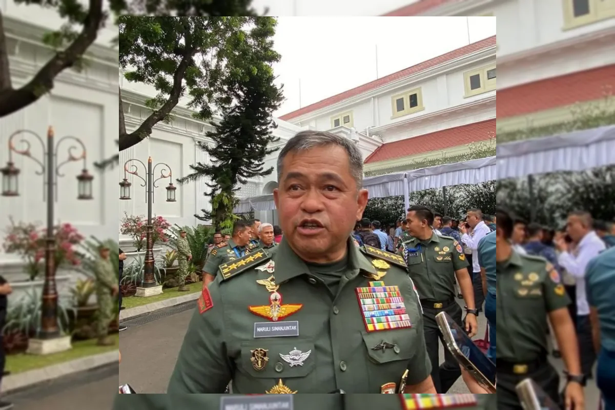 Kepala Staf Angkatan Darat (KSAD) Maruli Simanjuntak saat memberikan keterangan pers