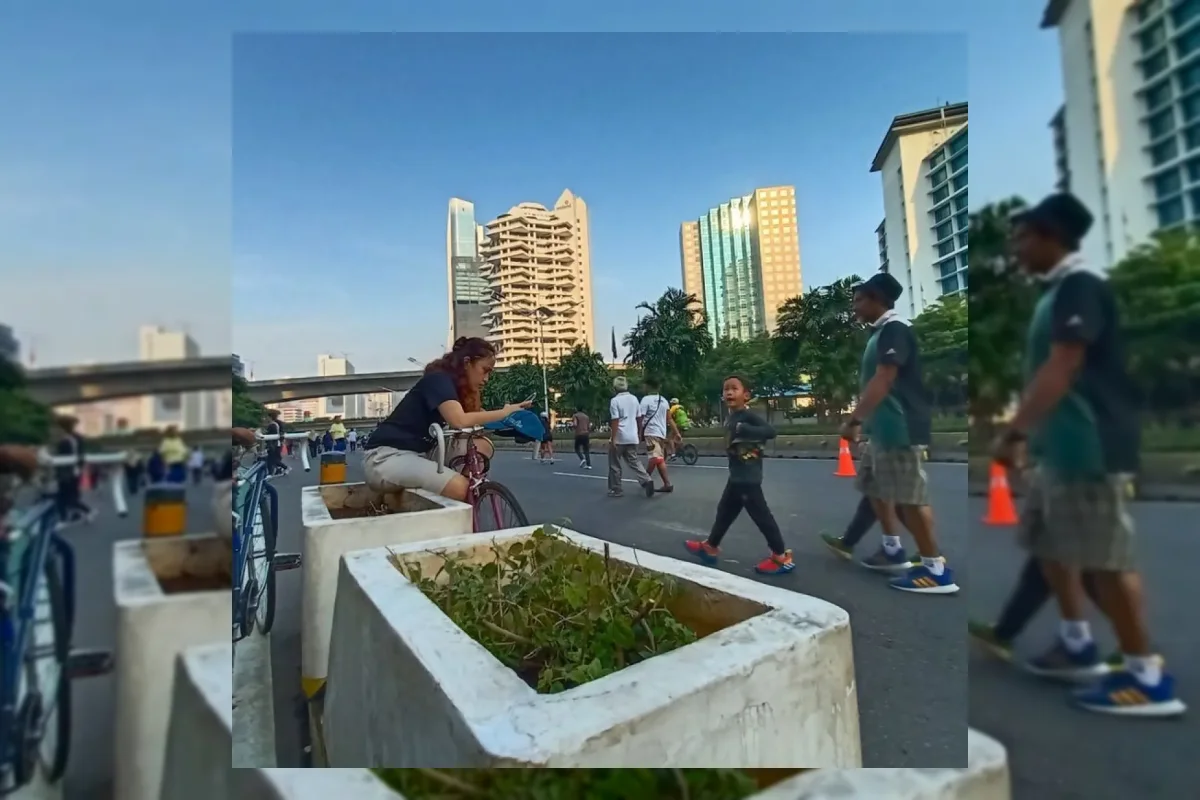 Suasana car free day di kawasan Sudirman-Thamrin Jakarta