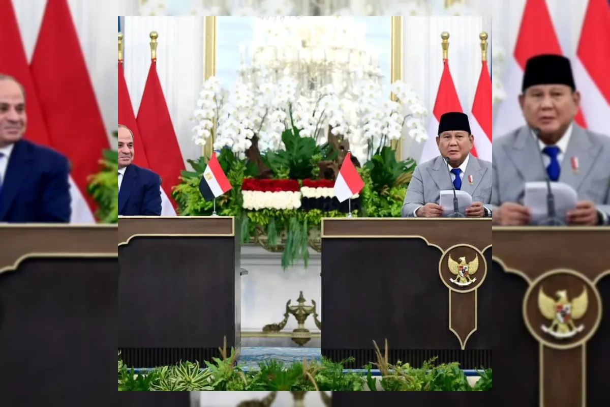 Presiden Prabowo Subianto dan Presiden Mesir Abdel Fattah El-Sisi dalam kunjungan kenegaraan di Jakarta