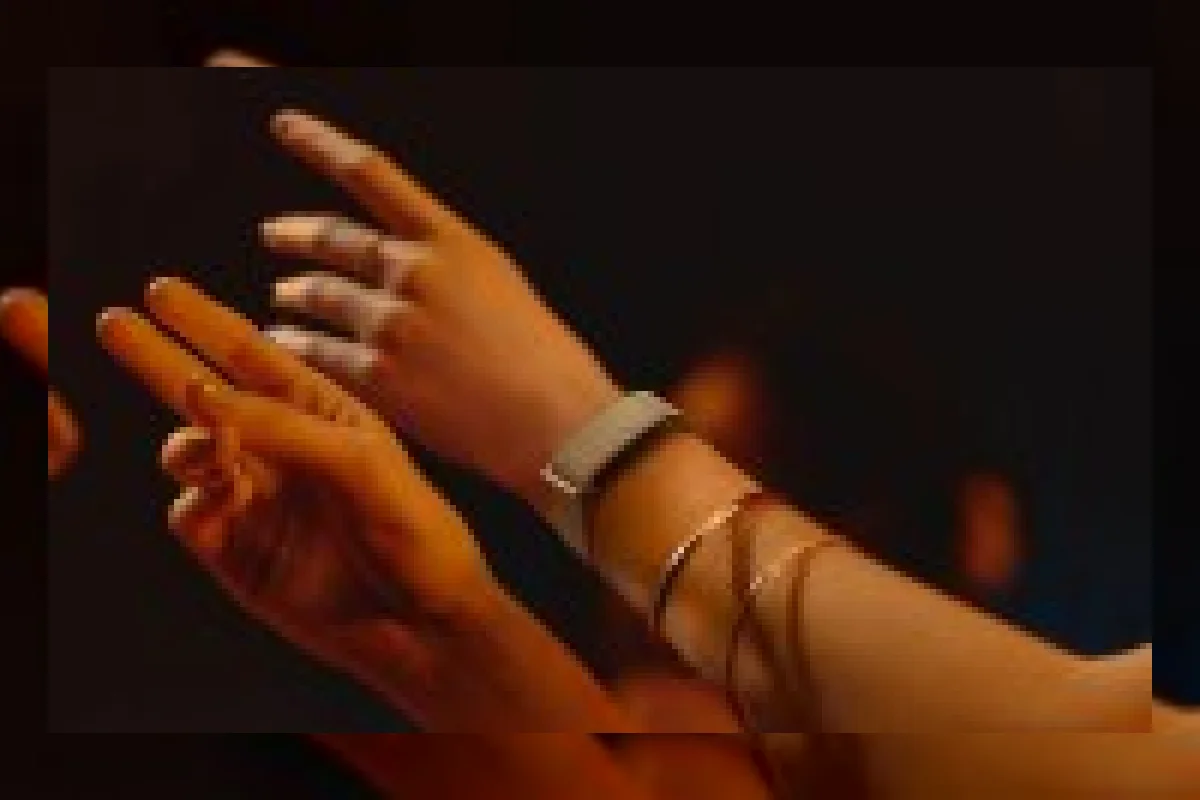 Metal Mesh band untuk Fitbit Air dalam warna Champagne Gold dan Polished Silver