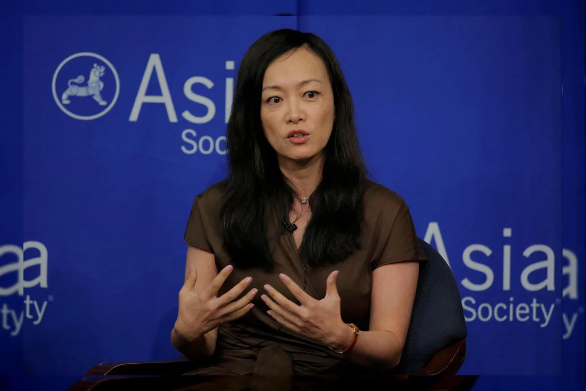Sue Mi Terry, mantan analis CIA, berbicara dalam sebuah forum di New York, Agustus 2017.
