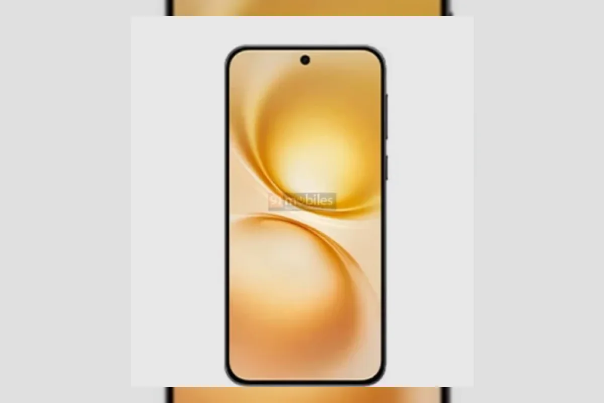 Ilustrasi desain depan Vivo X500E dengan layar datar dan punch-hole tengah