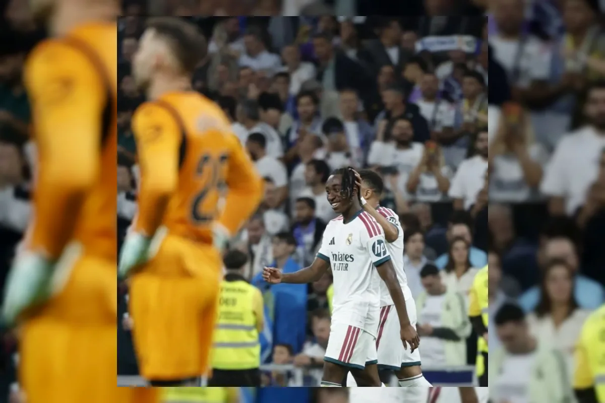 Pelatih Real Madrid Jose Mourinho memberi arahan kepada pemain muda Yan Diomande