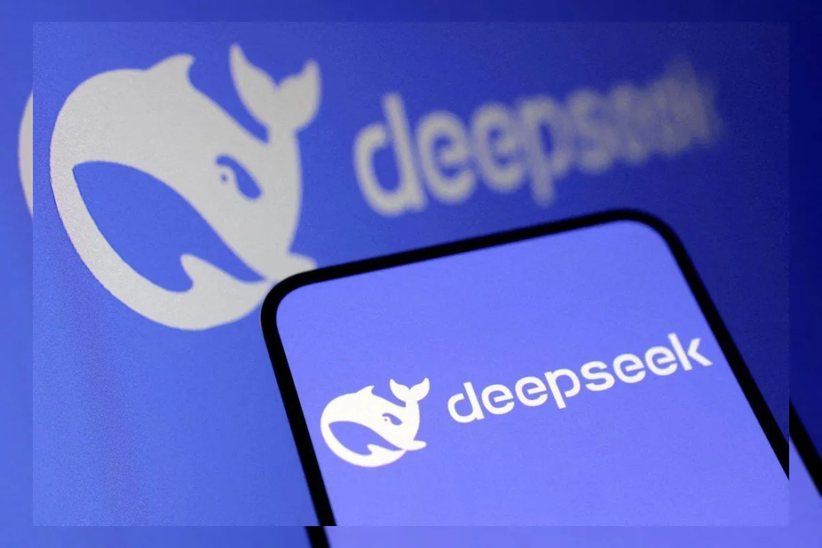 Ilustrasi logo DeepSeek, startup kecerdasan artifisial asal China