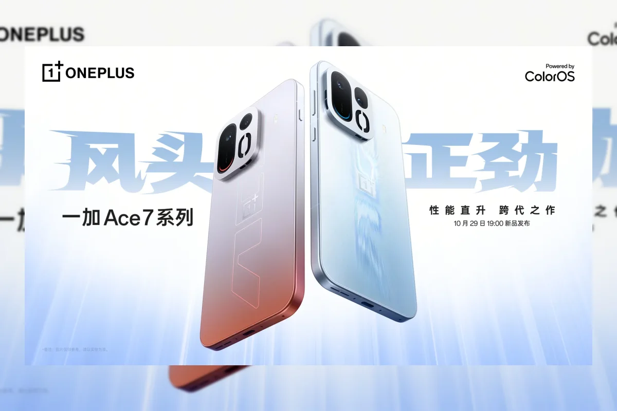 Ilustrasi ponsel OnePlus Ace 7 series dengan fokus gaming