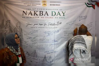 Peringatan 78 Tahun Nakba Day di Kedubes Palestina, Tamu Tulis Pesan Kemanusiaan