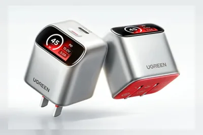 Ugreen Rilis Charger GaN 45W dengan Layar Miring dan Basis Merah
