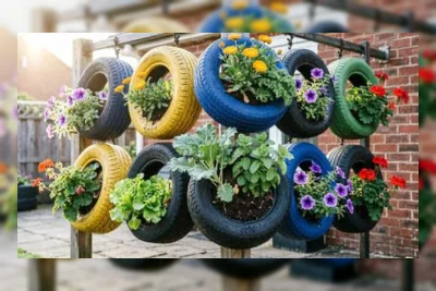 Ide Kebun Gantung dari Barang Bekas untuk Lahan Sempit