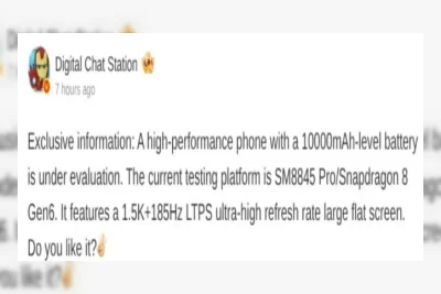 OnePlus Ace 7 Bocor: Baterai 10.000mAh dan Snapdragon 8 Gen 6