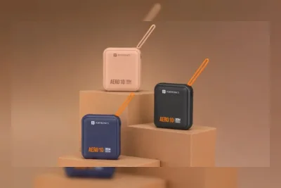 Portronics Aero 10 Meluncur, Power Bank 10.000mAh dengan Kabel USB-C dan Fast Charging 20W