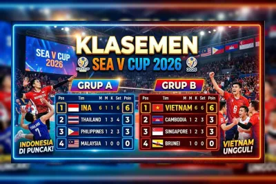 Klasemen SEA V Cup 2026: Indonesia Kokoh di Puncak Grup A Jelang Semifinal