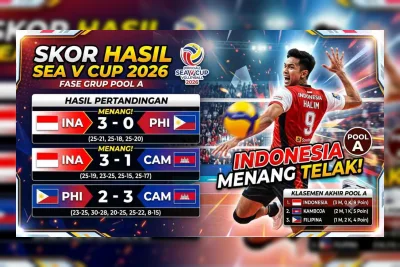 Hasil SEA V Cup 2026: Indonesia Sapu Bersih Fase Grup dan Lolos ke Semifinal